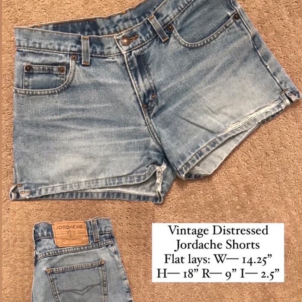VINTAGE JORDACHE distressed low-mid rise shorts